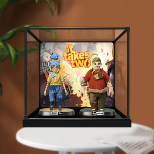 高清展示盒适用共鸣gong 双人成行 潮玩公仔模型手办合金框防尘罩