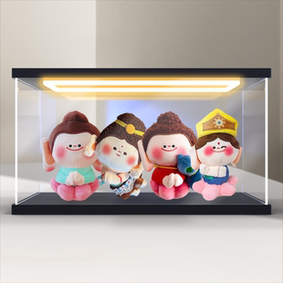 古薇媞适用于山西大同文创佛小伴毛绒玩具盲盒亚克力回型灯展示盒