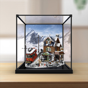 亚克力合金框架展示盒适用拼奇山顶旅馆玩具街景建筑模型拼插积木