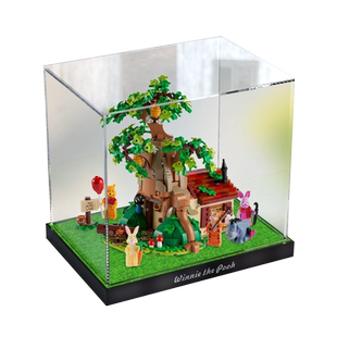 GWT亚克力展示盒适用乐高21326小熊维尼系列积木模型透明防尘罩子