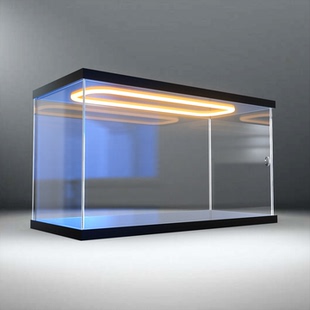 定制亚克力回型灯开门款展示盒适用乐高手办盲盒模型收纳防尘罩