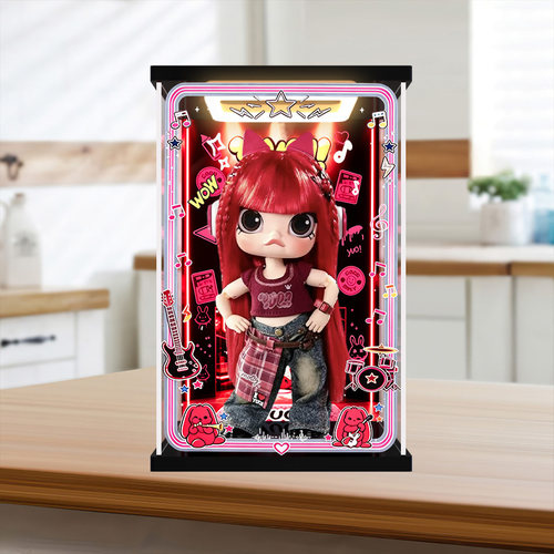 适用宋雨琦联名MOLLY × YUQI1/8可动人偶毛绒盲盒场景收纳展示盒