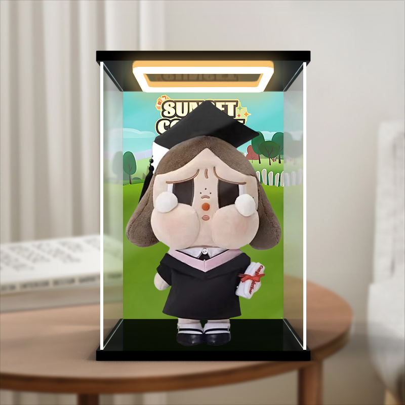 亚克力灯光展示盒适用泡泡玛特 Crybaby哭娃 落日歌会 公仔手办