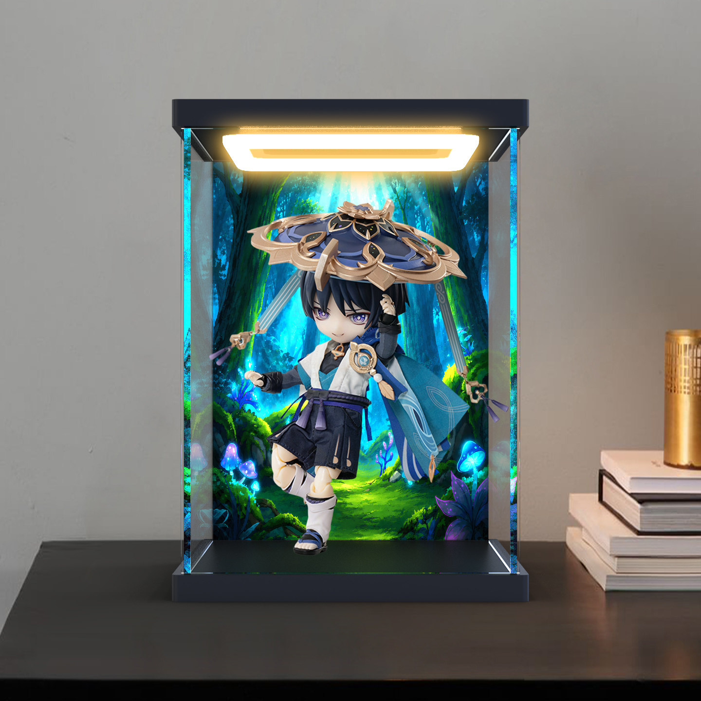 古薇媞适用元神流浪者换装可动人偶手办亚克力防尘罩回形灯展示盒图片