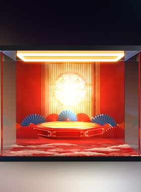 亚克力回形灯展示盒适用 乐高80117五福迎春中国风新春系列防尘盒