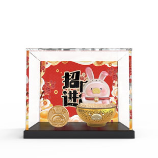 适用罐头猪LuLu衣食无忧金饭碗兔年限定款手办兔年礼品防尘展示盒