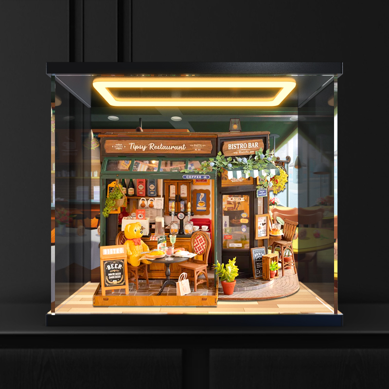 适用 ROLIFE 若来小熊餐吧DIY手工小屋艺术屋亚克力回形灯展示盒