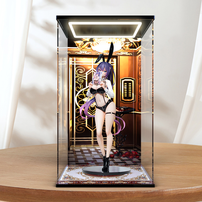 适用BearPanda兔子窝系列尤娜 14 追视眼手办亚克力回形灯展示盒