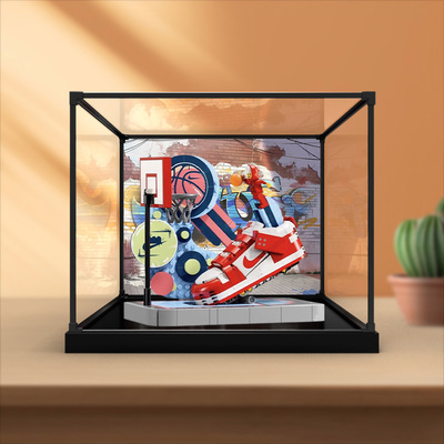 亚克力防尘手办收纳盒适用乐高43021街球玩家.Dunk透明展示盒