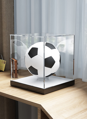 GWT透明亚克力篮球球星展示盒仿玻璃防尘足排球签名珍贵收藏收纳