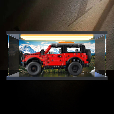 回灯高透明亚克力收纳盒 适用于42213福特烈马SUV积木模型展示架