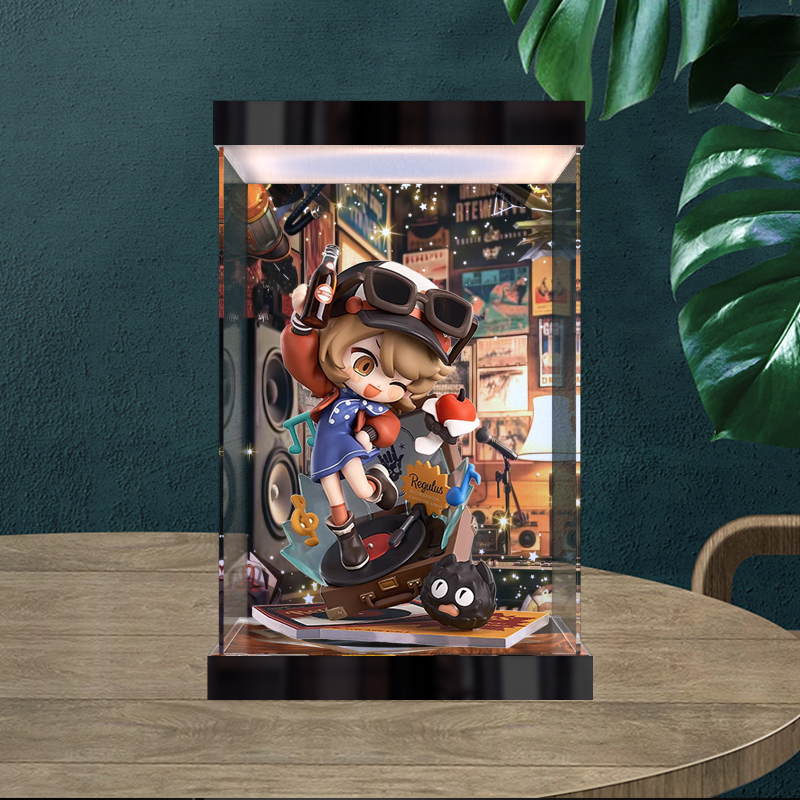 适用 GSC良笑社 Qset+重返未来1999 星锑 手办防尘罩灯箱款展示盒