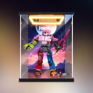 古薇媞适用乐高77078机甲小队首领 碉堡之夜模型手办回灯展示盒