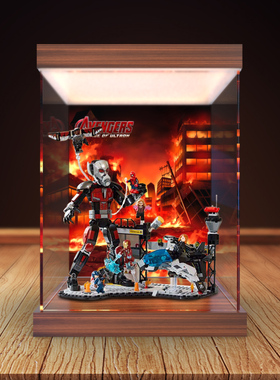 亚克力展示盒适用美国队长76314内战战斗积木场景 透明收纳防尘罩