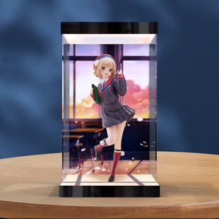 亚克力灯箱透明展示盒适用FURyU TENITOL 虚拟主播 时雨羽衣手办