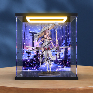 回灯亚克力高透明展示盒 适用良笑塑美 胜利女神：妮姬 红莲手办