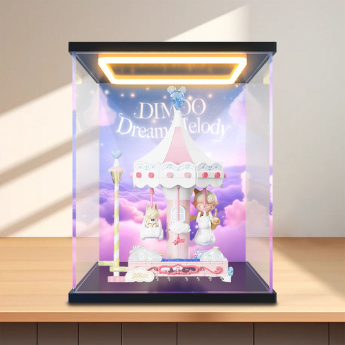 适用泡泡玛特 DIMOO梦响曲系列 梦想指挥家拼搭积木回型灯展示盒