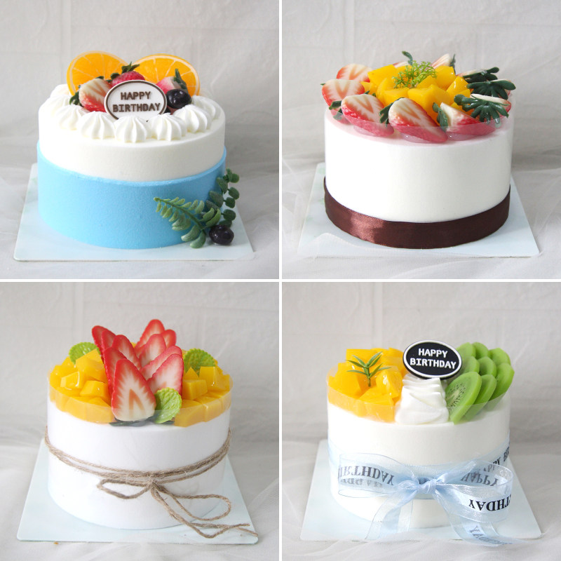 蛋糕模型仿真2024新款流行小4寸西点水果奶油塑胶生日假蛋糕样品