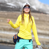 T恤女式 卓尼维斯户外夏新品 原创休闲旅行透气登山速干衣连帽长袖