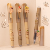 传人小尖卡皮巴拉三年级练字正姿防漏墨暗尖0.38可擦墨囊钢笔