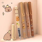 小学生卡皮巴三年级初学练字EF大尖0.38明尖蓝色磨可擦墨囊钢笔