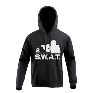 军迷印花款黑色连帽卫衣斯威特卫衣男女t恤透气特战主题