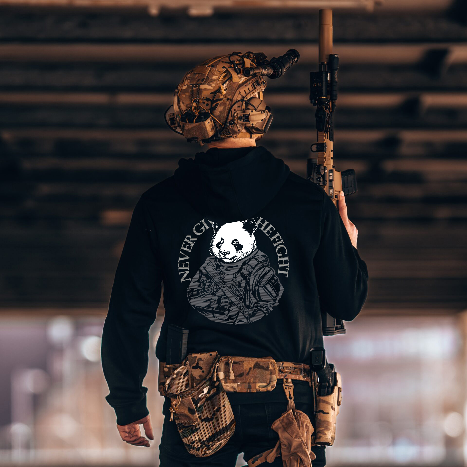 甲胄熊猫军团系列连帽卫衣