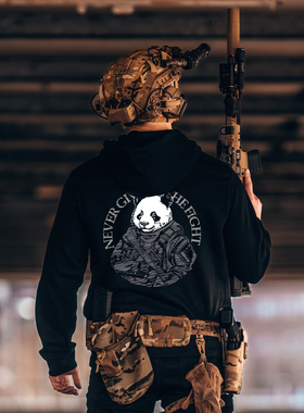 甲胄Never give up the fight熊猫军团系列连帽卫衣 QBZ95系列