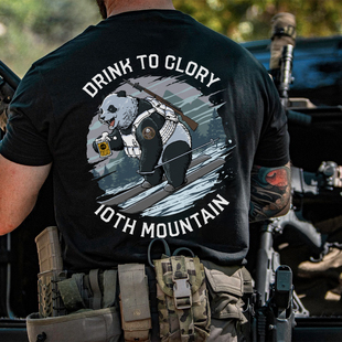 夏季新品 滑雪的熊猫战士 冰丝凉感短袖T恤