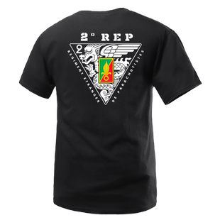 夏季新品 军事风 法国外籍兵团主题系列 第二团龙标图 圆领短袖