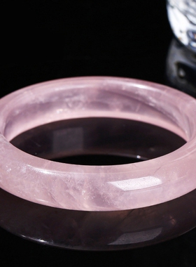 晶东珠宝  天然粉晶手镯冰透芙蓉石时尚简约女生款百搭手环批发