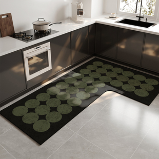 厨房地垫防滑脚垫防油防水垫子家用转角皮革L型可定制吸水地毯垫