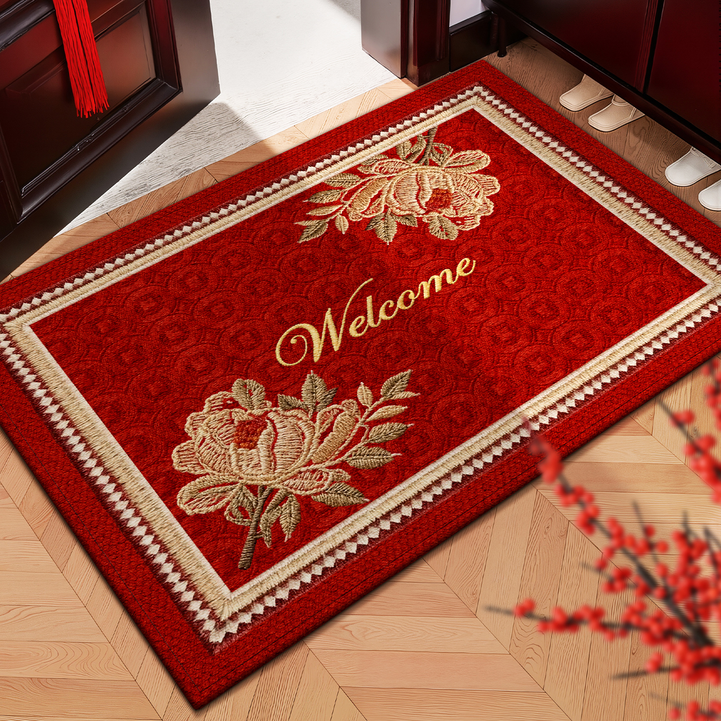 2026新款中式高级入户门防滑地垫