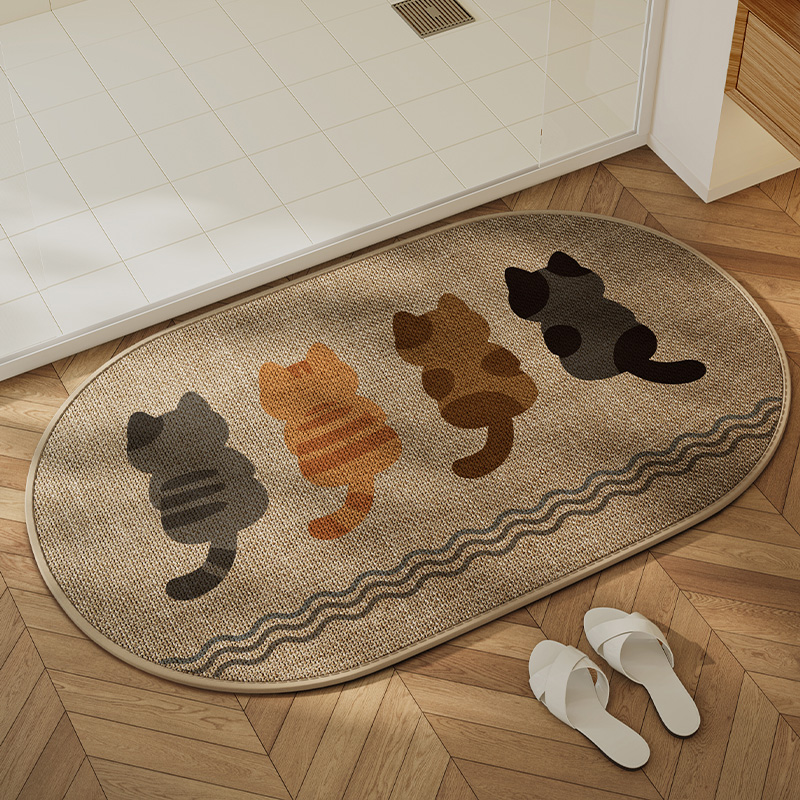 仿亚麻浴室地垫卫生间门口防滑垫