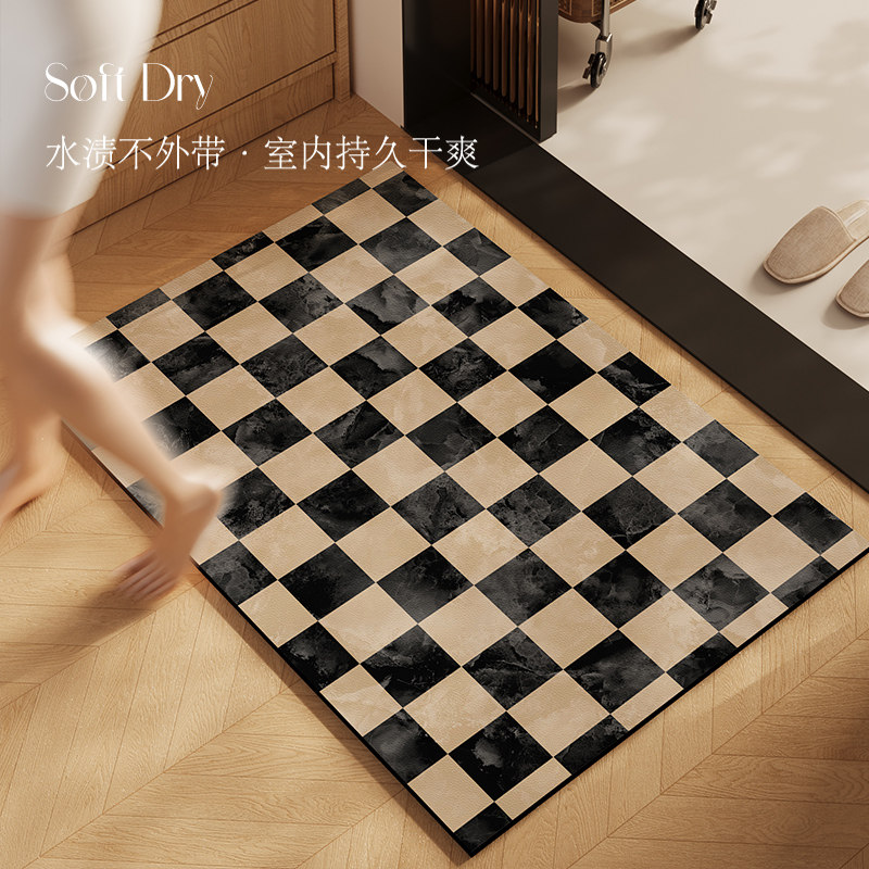 轻奢高级感浴室地垫强吸水防滑硅藻泥家用垫子卫生间厕所门口地毯,居家布艺,家用脚垫,淘宝优惠券,粉丝福利购,淘宝优惠卷