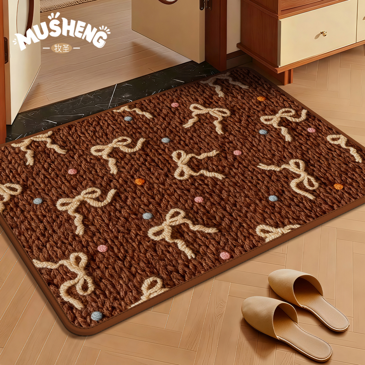 入户门地垫仿亚麻脚垫防滑地毯子