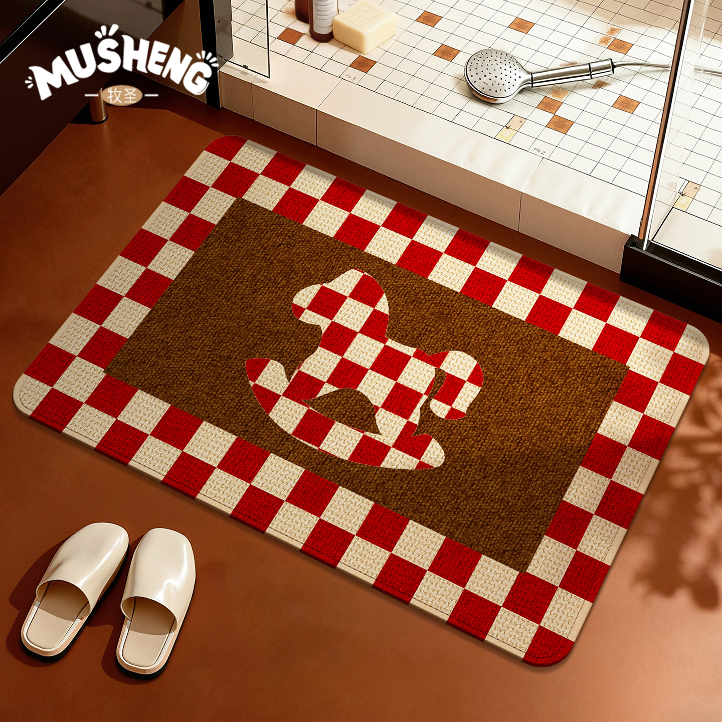 马年卫生间浴室地垫家用2026新款吸水速干防滑脚垫仿亚麻防滑地毯,居家布艺,家用脚垫,淘宝优惠券,粉丝福利购,淘宝优惠卷