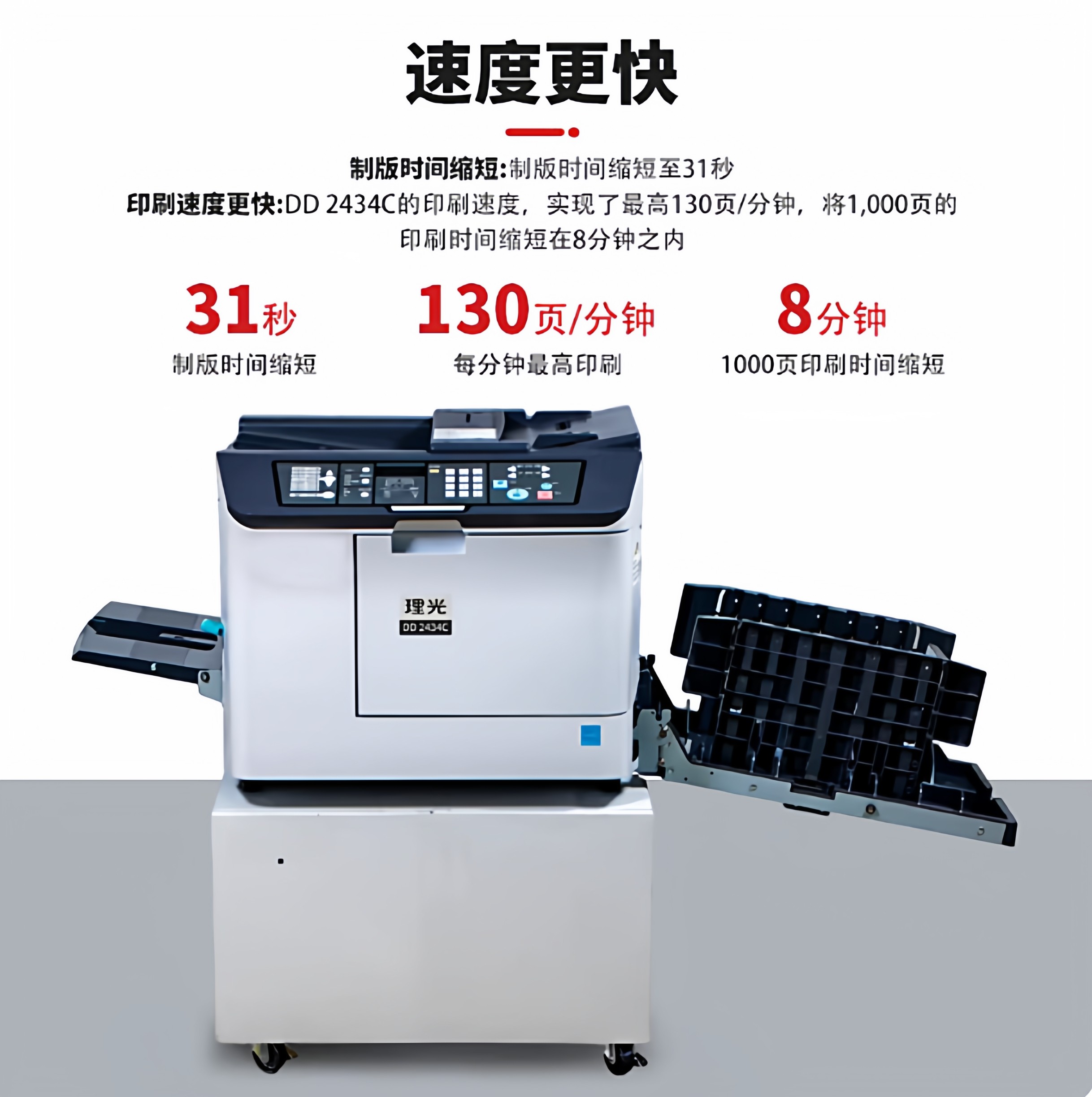 理光DD2434C速印机 B4幅面印刷机 一体机学校印试卷随机带耗材