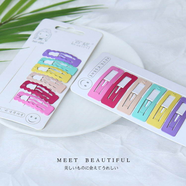 日韩糖果色刘海夹发卡软妹可爱mini爱心五角星方形夹子发饰品