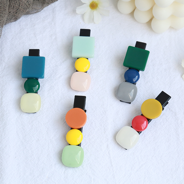 甜美少女发饰系列糖果色一字夹刘海夹亚克力奶油发夹韩国夹子头饰