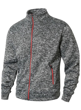 2025秋冬外贸男士休闲卫衣长袖运动上衣立领开衫外套Men's jacket