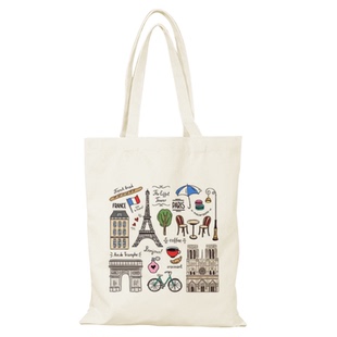 Travel Paris帆布包法国巴黎帆布袋定制高质量环保购物袋外出