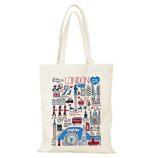 英国伦敦帆布包London tote bag城市citywalk帆布袋定制高质量