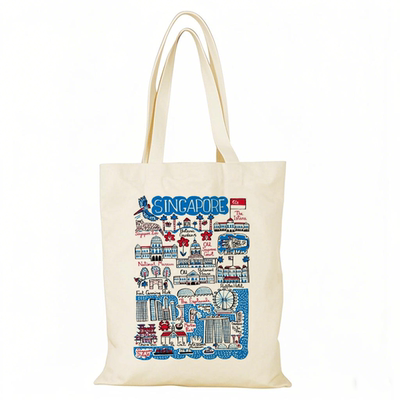 Singapore新加坡帆布包城市文创帆布袋定制环保购物袋大容量旅行
