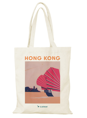 CATHAY国泰航空帆布袋HONGKONG文创帆布袋大容量环保外出手提袋
