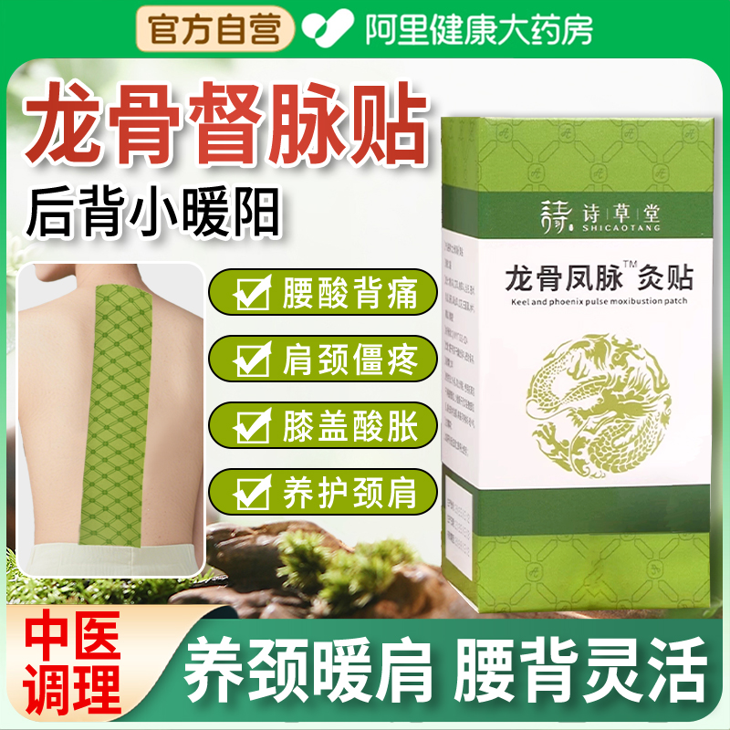 诗草堂龙骨督脉贴腰肌劳损专用贴膏缓解久坐腰疼背部脊椎凤脉灸贴