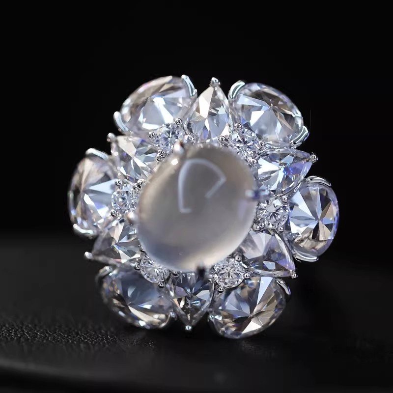 轻奢蛋面戒指清冷感仿翡翠满钻花朵戒指通勤百搭高级感精致食指戒,饰品/流行首饰/时尚饰品新,戒指/指环,淘宝优惠券,粉丝福利购,淘宝优惠卷