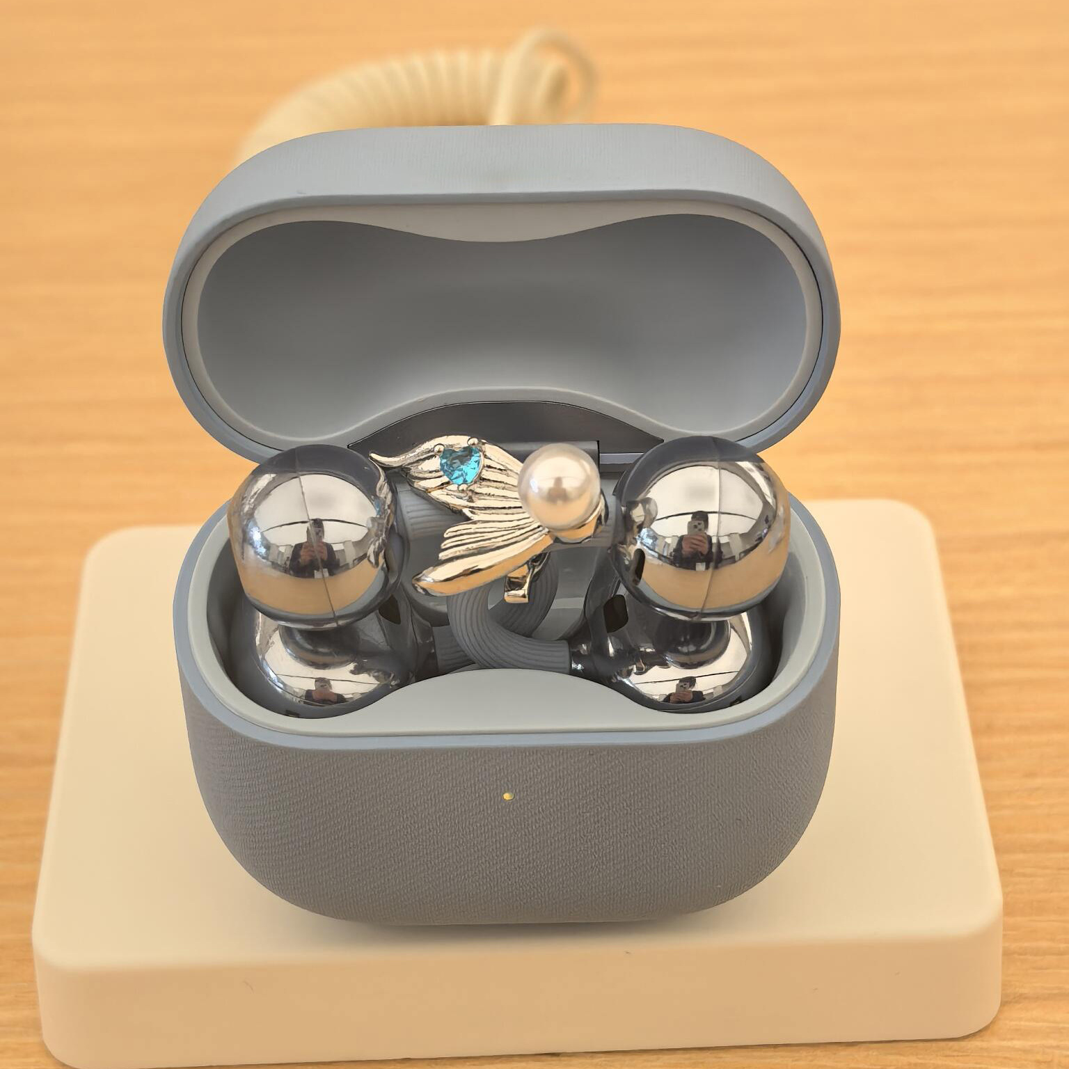 适用于freeclip2耳机钻扣鲨鱼尾耳夹扣小众配饰diy甜美时尚配件