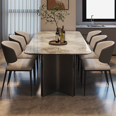 2025新款大理石餐桌高端轻奢高级感长方形家用品质小户型餐桌椅