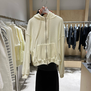 DEUO 韩国直邮东大门正品代购2026早春新款连帽拉链长袖针织开衫